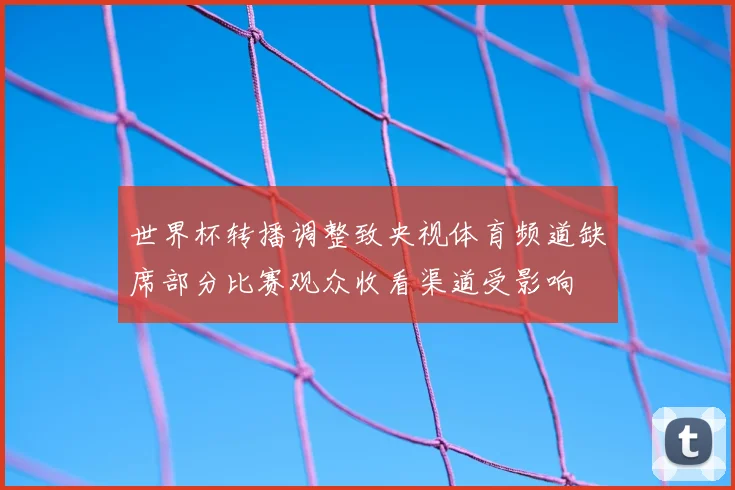 世界杯转播调整致央视体育频道缺席部分比赛观众收看渠道受影响